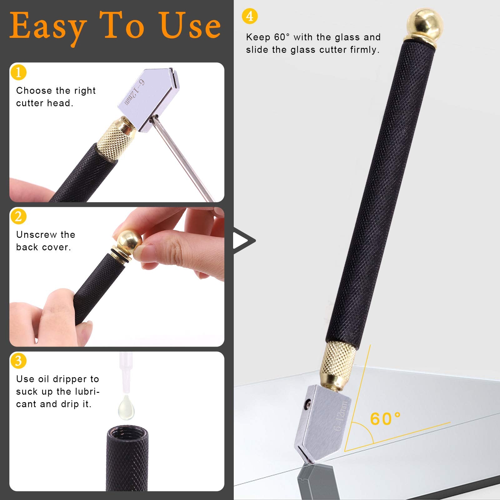 Rustark 6-12mm cutting head enables cutting thicker glass with control