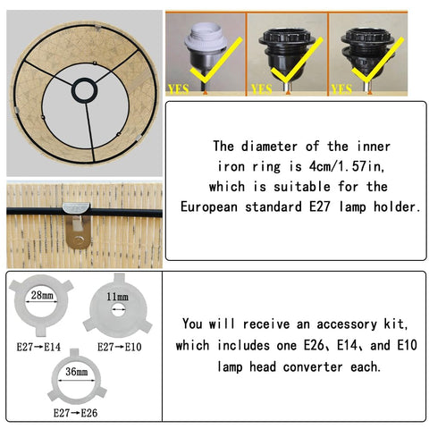 Removable housing supports E27/E26/E14/E10 sockets for broad compatibility.