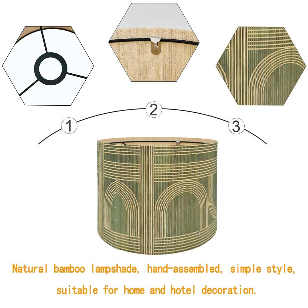 Rustic bamboo shade features easy-assembly components for quick setup.