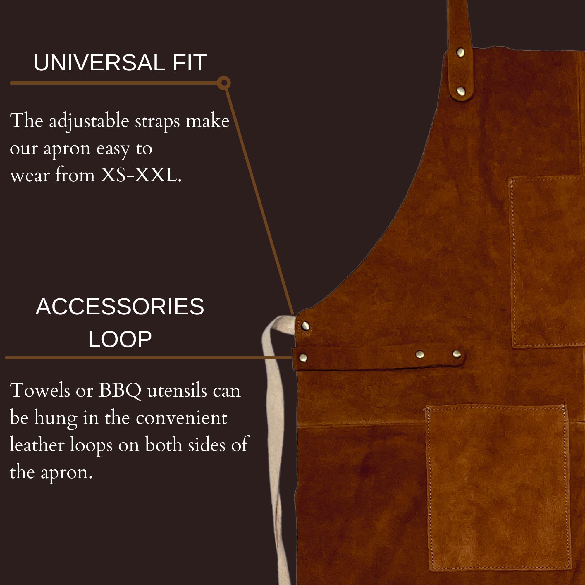 RUSTIC TOWN Apron worn with tools demonstrates versatile professional use