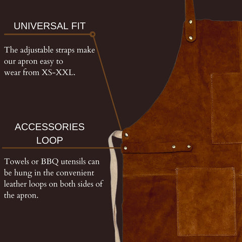 RUSTIC TOWN Apron worn with tools demonstrates versatile professional use