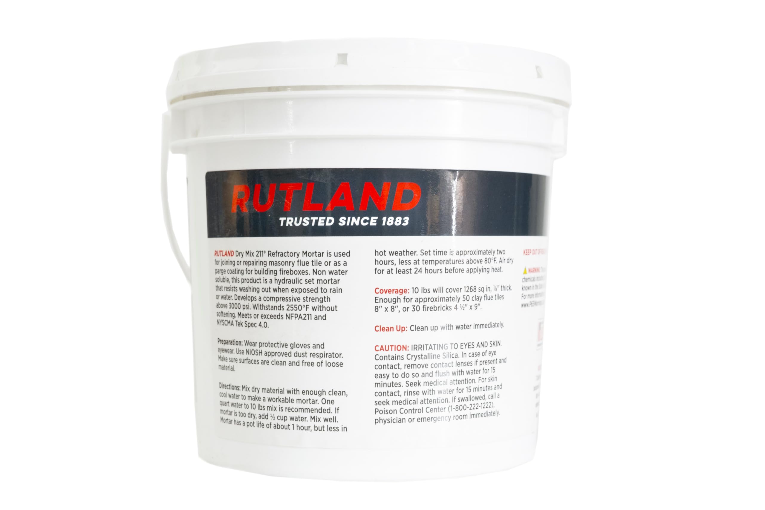 Rutland Dry Mix 211 mortar mixing demonstrates easy water-and-stir preparation for quick use.
