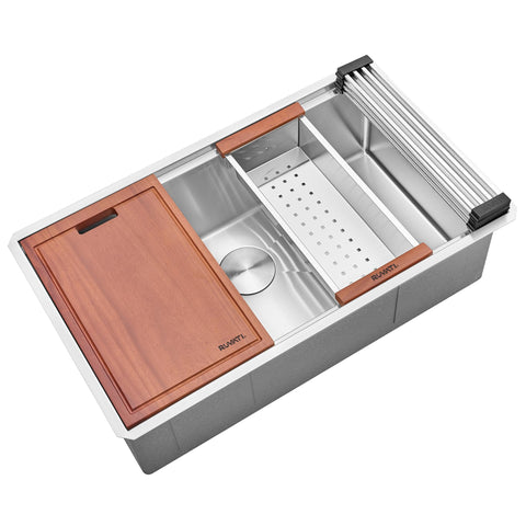 Ruvati RVH8301 sink with round corner for an elegant, easy-to-clean kitchen