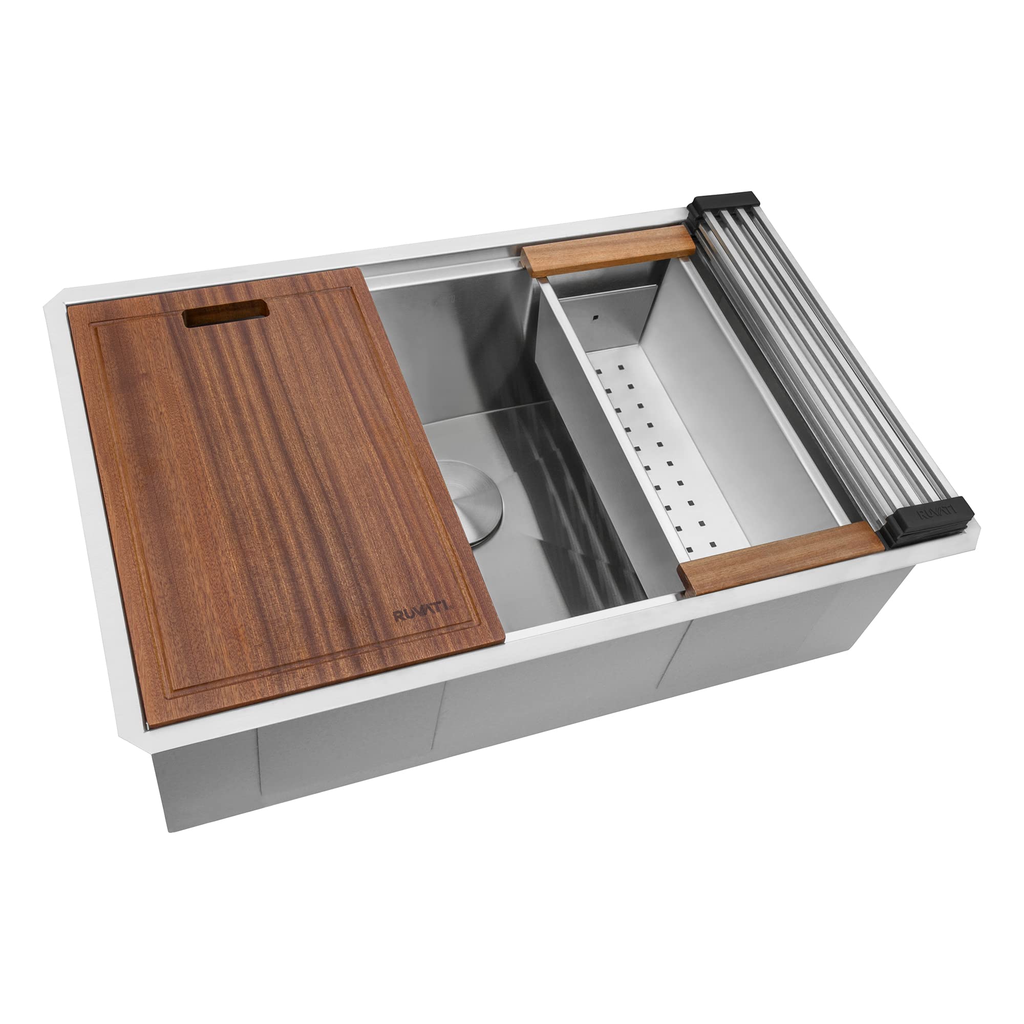 Ruvati RVH8310 workstation sink with cutting board for easy food prep