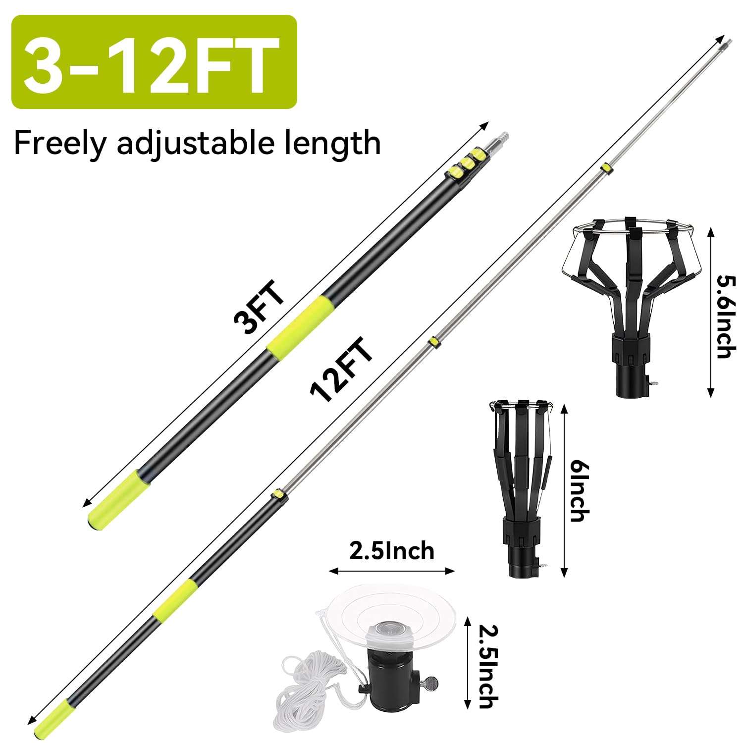 RuzRhyth flip-tab lock feature stabilizes pole at full extension