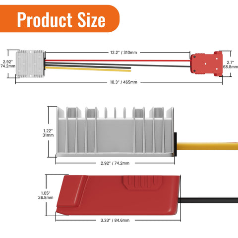 RVBOATPAT buck converter 18V-12V side panel for high-current DIY use
