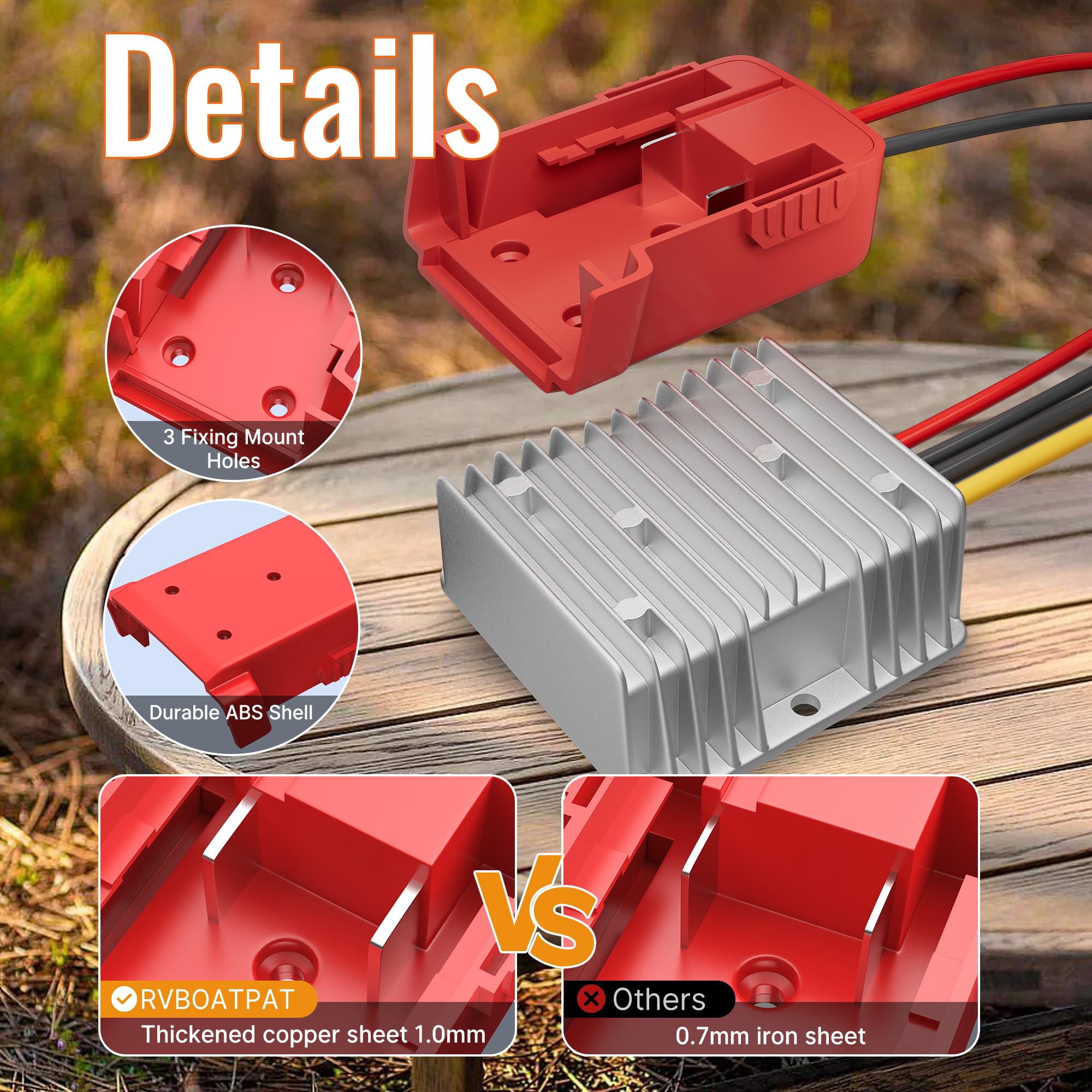 RVBOATPAT power-wheel adapter 18V-12V connector enables stable toy operation