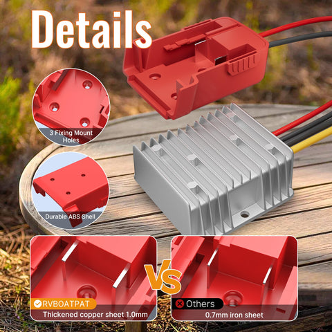 RVBOATPAT power-wheel adapter 18V-12V connector enables stable toy operation
