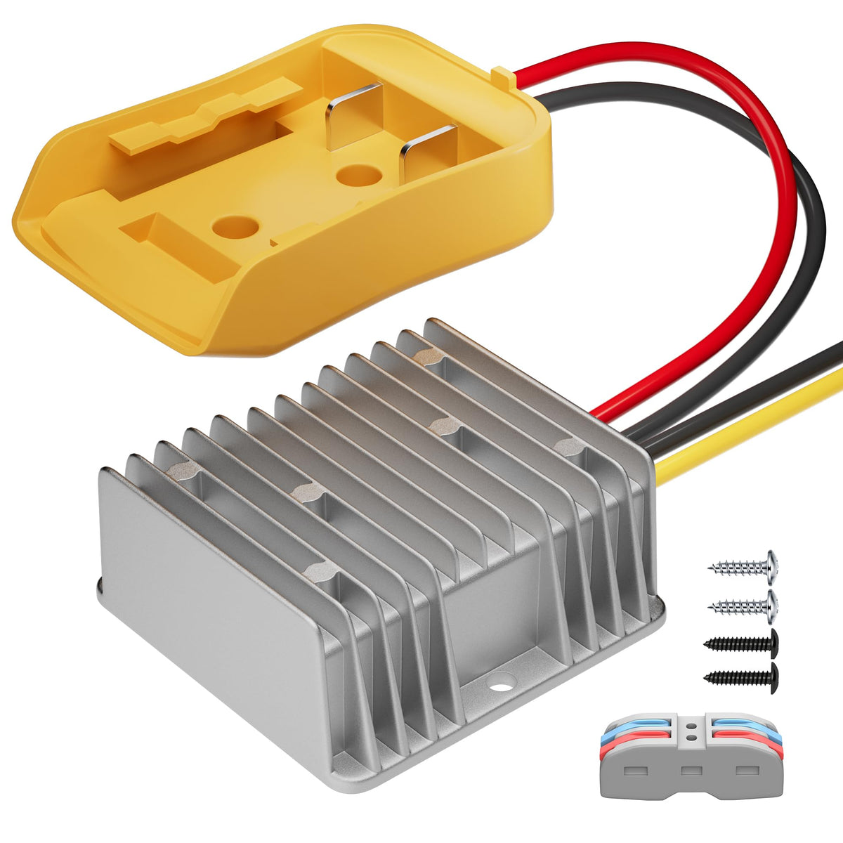 RVBOATPAT step-down converter powering DeWalt 20V to 12V devices