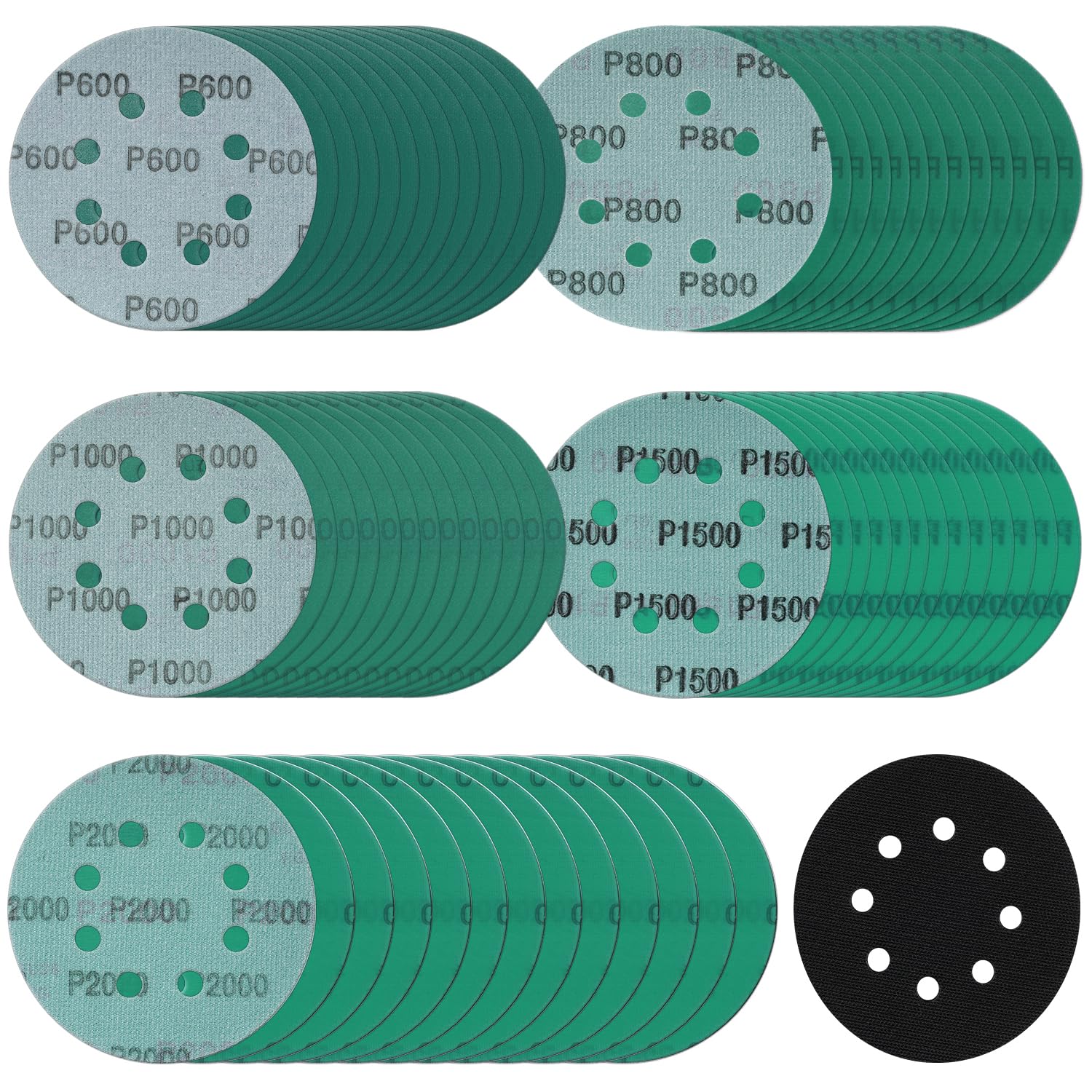 Rvetol 5-inch 8-hole disc, 600 grit, fast initial sanding and smooth finish