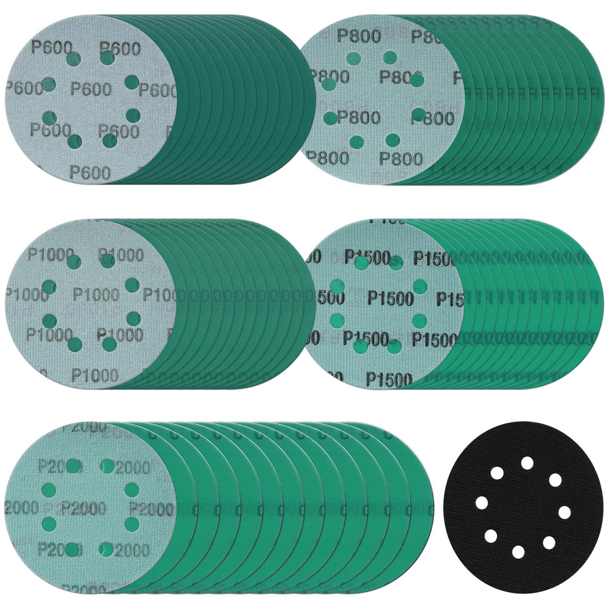 Rvetol 5-inch 8-hole disc, 600 grit, fast initial sanding and smooth finish