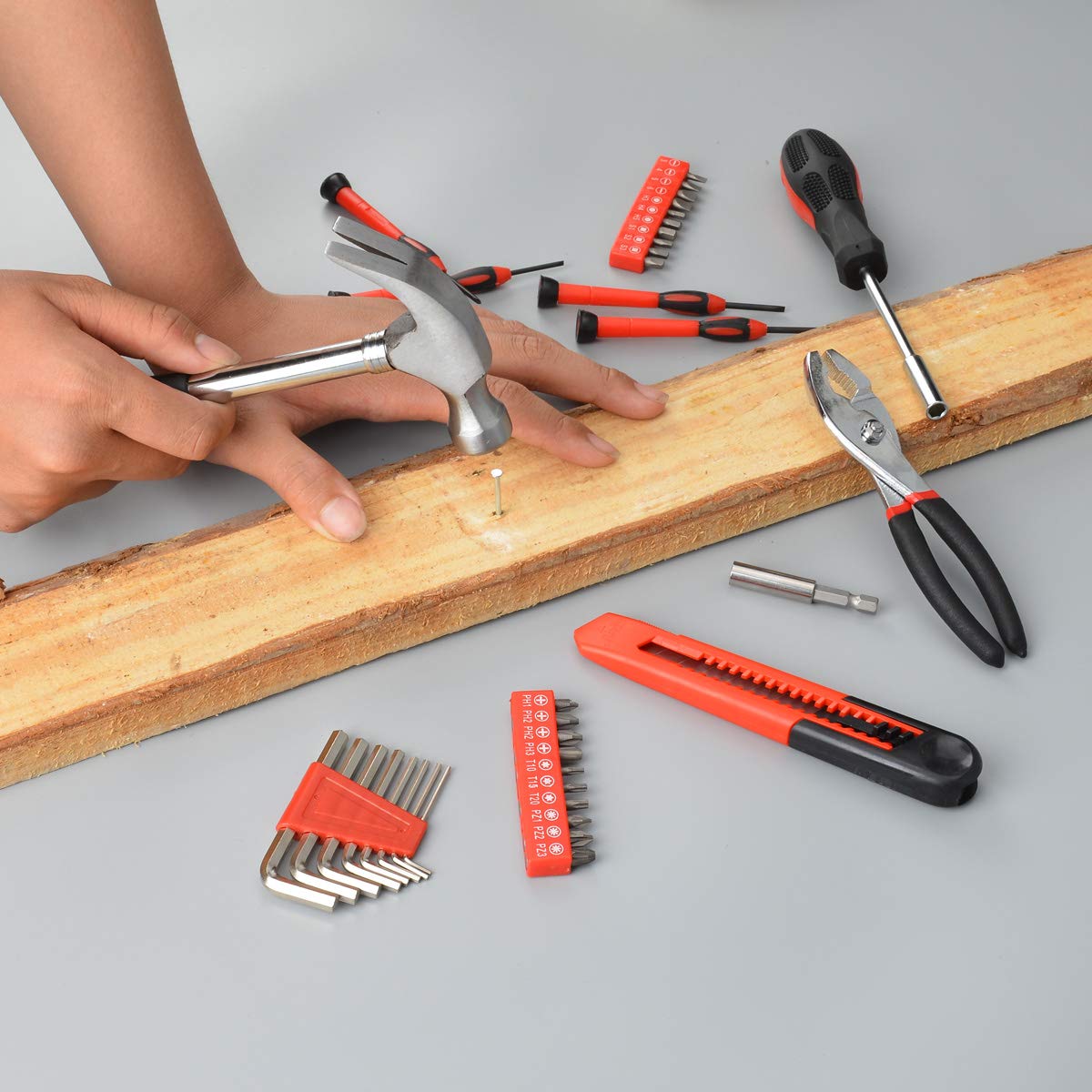 RVOGJP screwdriver bits and bit driver section for DIY furniture and shelf assembly