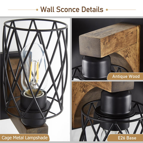 RVONOW Edison-style bulbs compatible for bright retro mood.