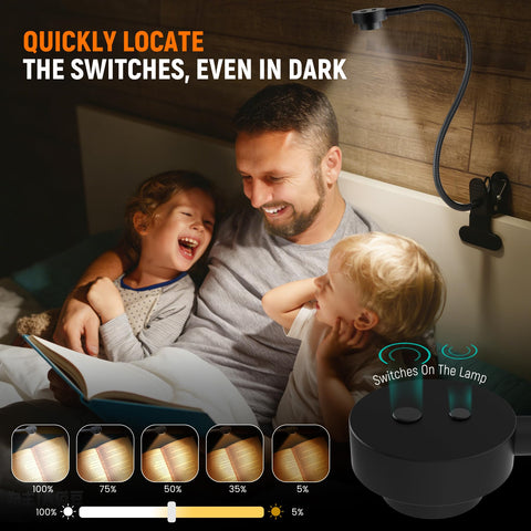 RVSPARK Clip On Light features an adjustable neck for precise lighting.