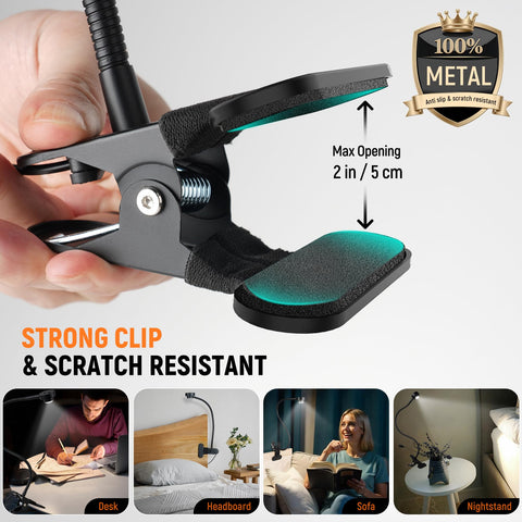 RVSPARK Clip On Light with dimmable brightness for any task.