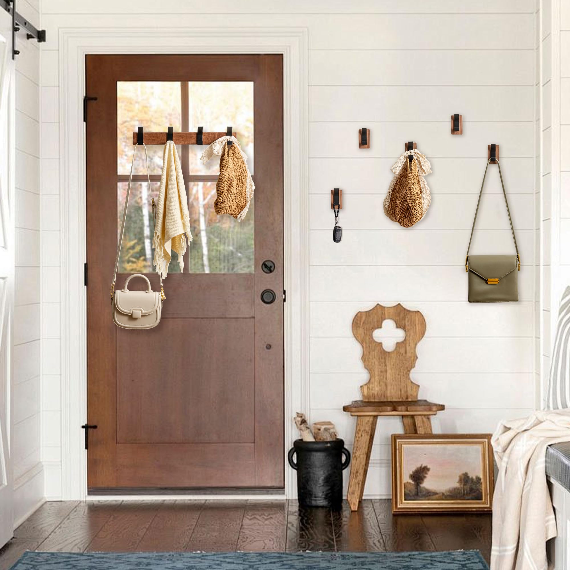 RVXHUA natural walnut finish adds warm decor to any room