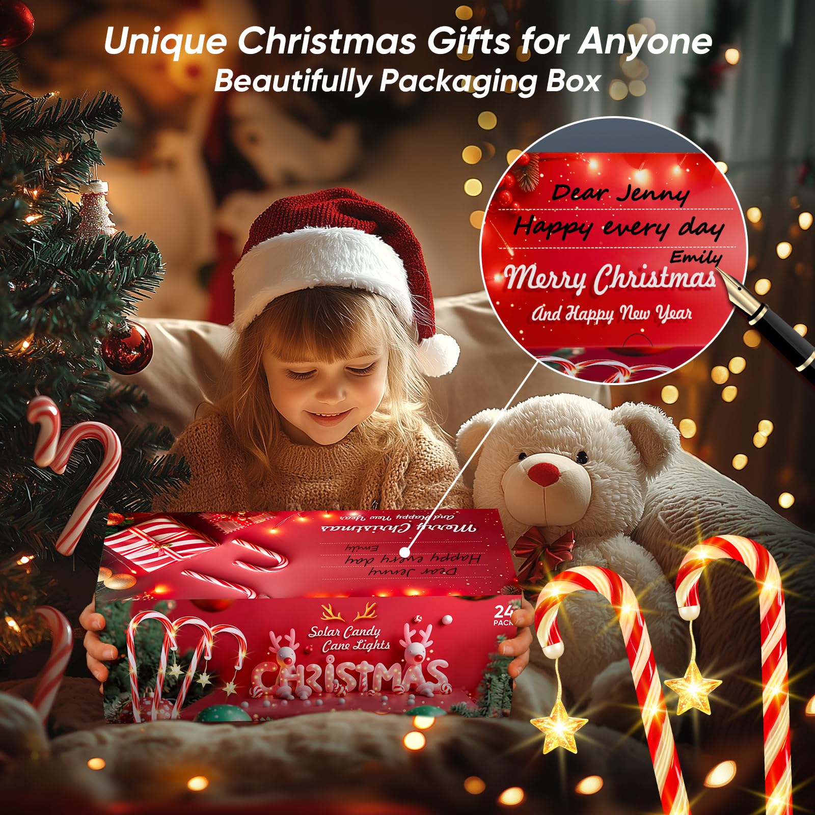 RVZHI solar candy cane lights offer ten lighting modes for mood.