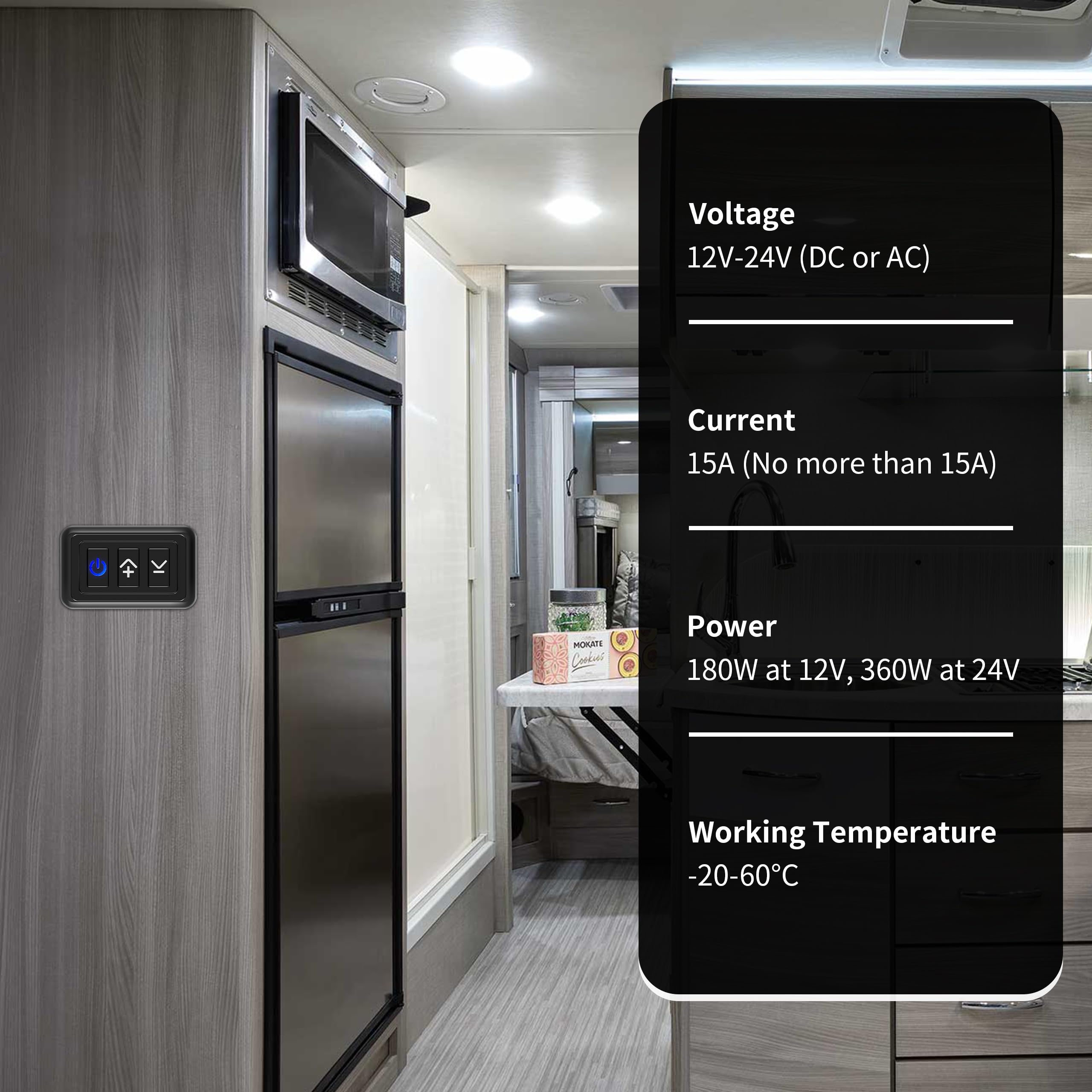 RVZONE 12V dimmer switch compact dimensions fit tight spaces