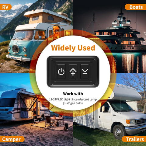 RVZONE 12V dimmer switch LED lights compatibility for versatile dimming