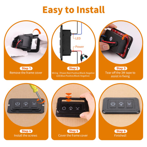 RVZONE 12V dimmer switch memory function recalls last brightness level