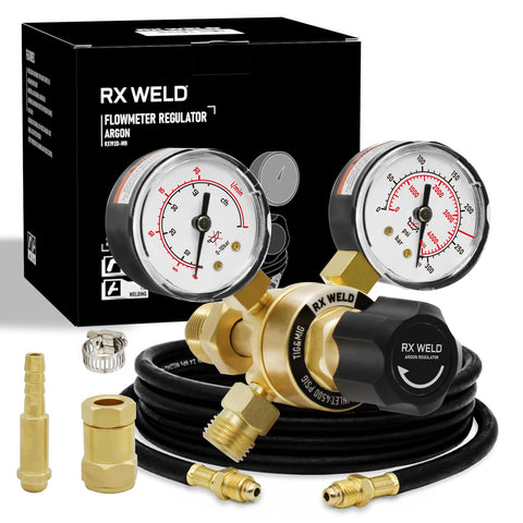 RX WELD Argon regulator dial gauge for precise gas control