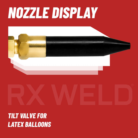 RX WELD CGA580 valve adapter for common helium tanks.