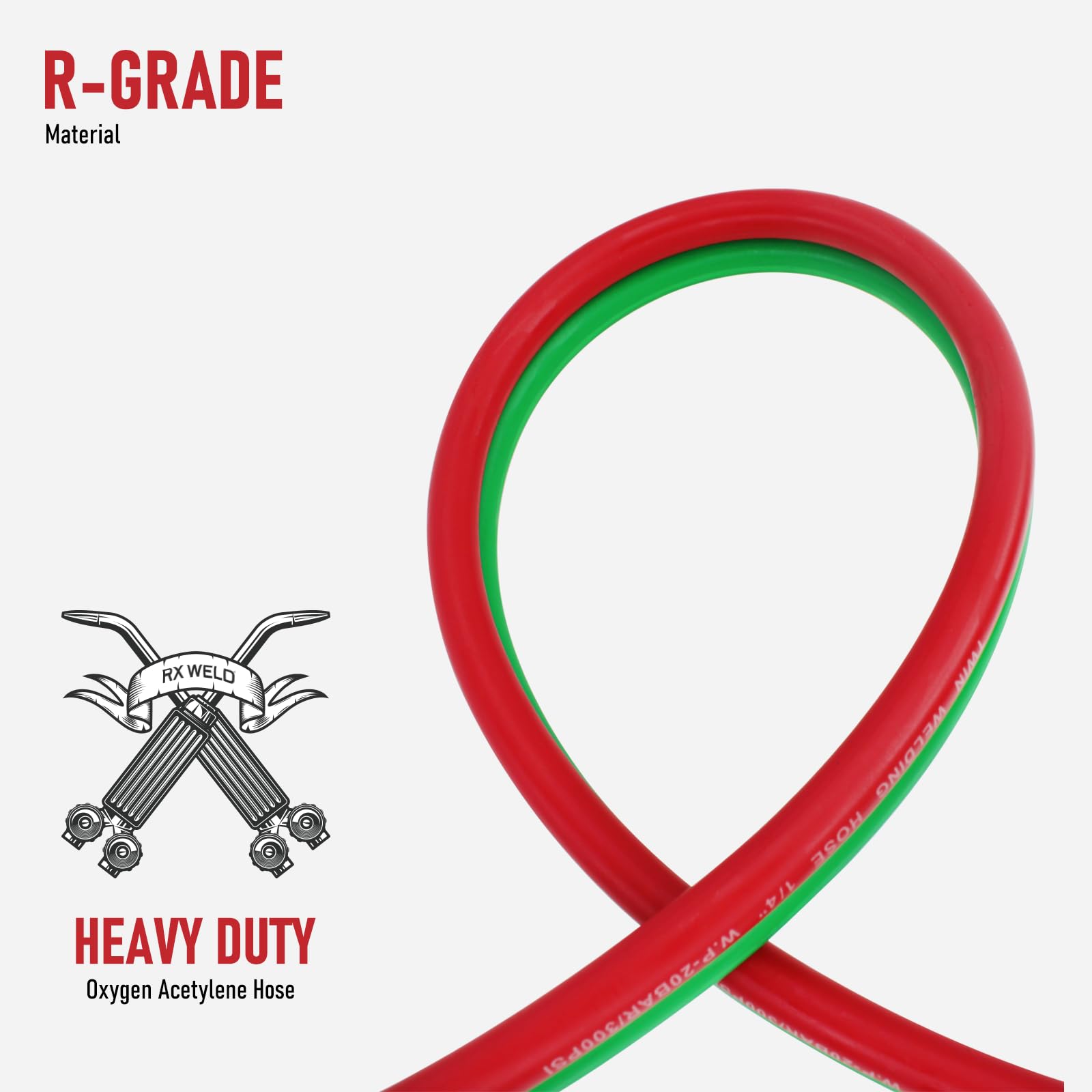 RX WELD Grade R rubber hose offers flexible, oil-resistant performance.