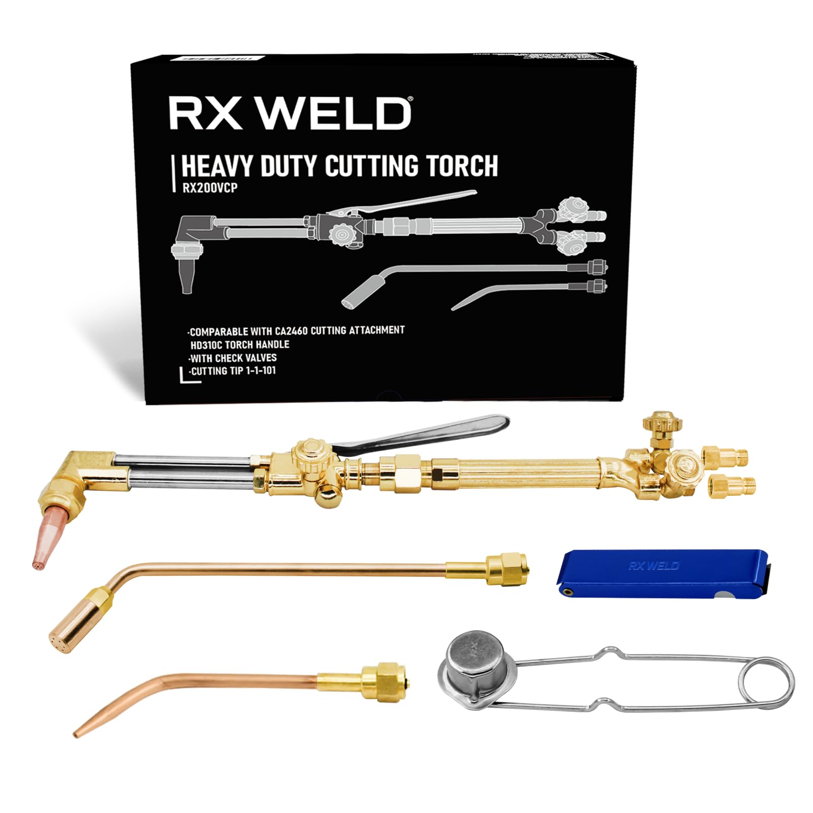 RX WELD heavy-duty oxy-acetylene torch handle for precise cutting and welding.