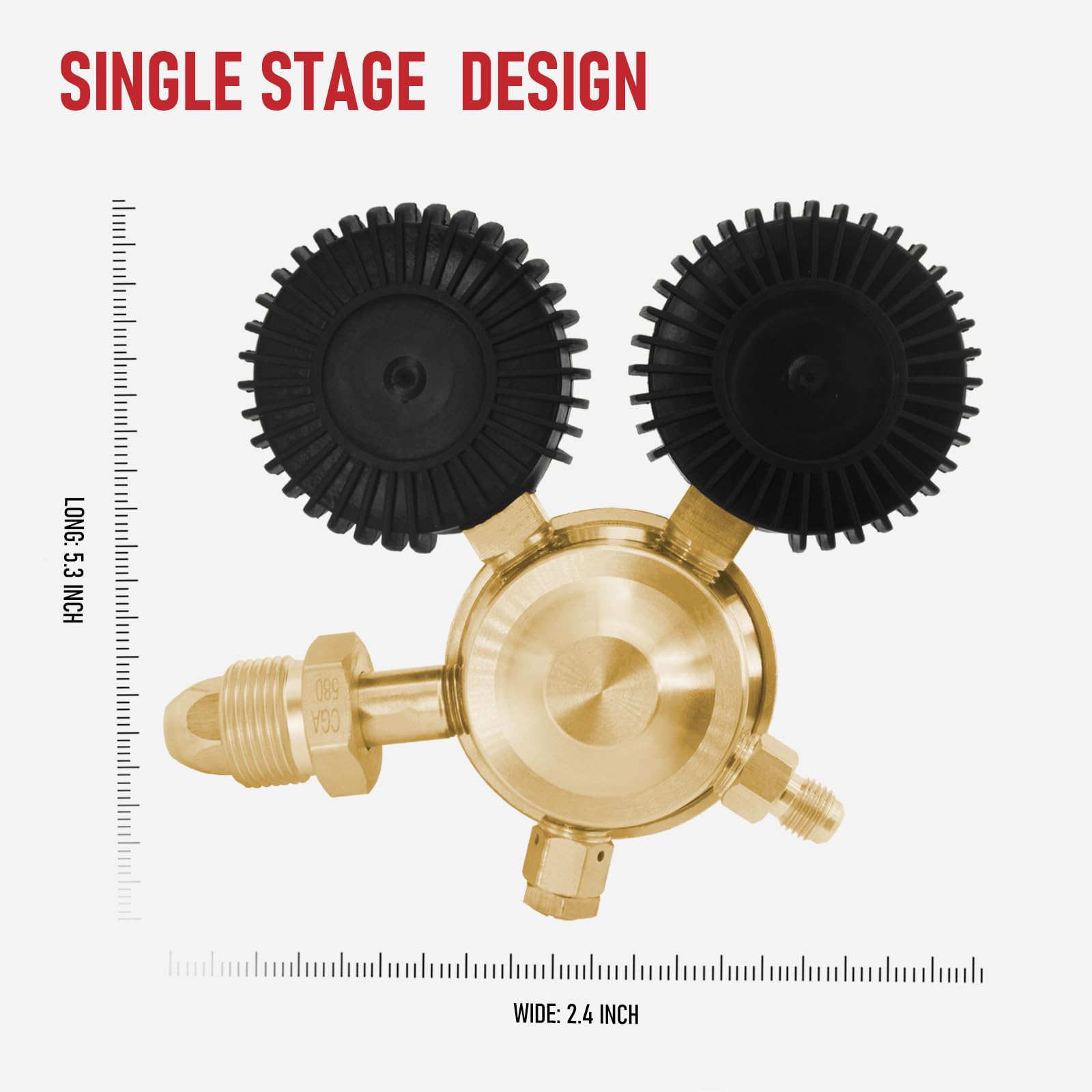 RX WELD regulator in-use setup for purging and inerting