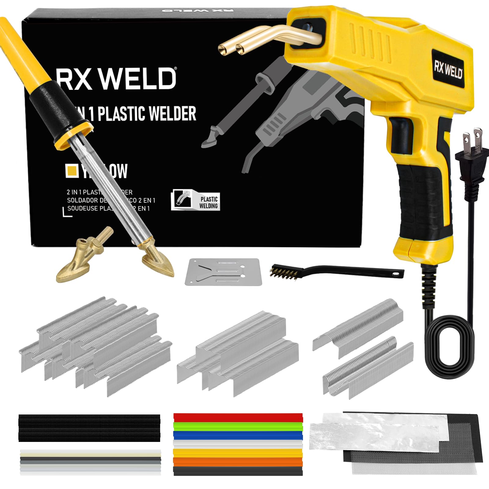 RX WELD plastic welder 2in1 kit ready for durable repairs on various plastics.