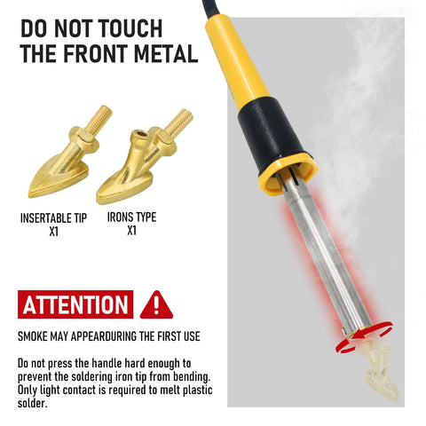 RX WELD soldering iron smoothing plastic scars for cleaner finishes.