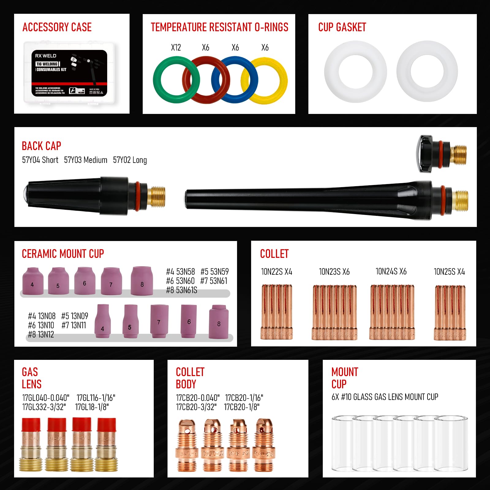 RX WELD WP-17/18/26 compatibility enables versatile TIG setup across brands