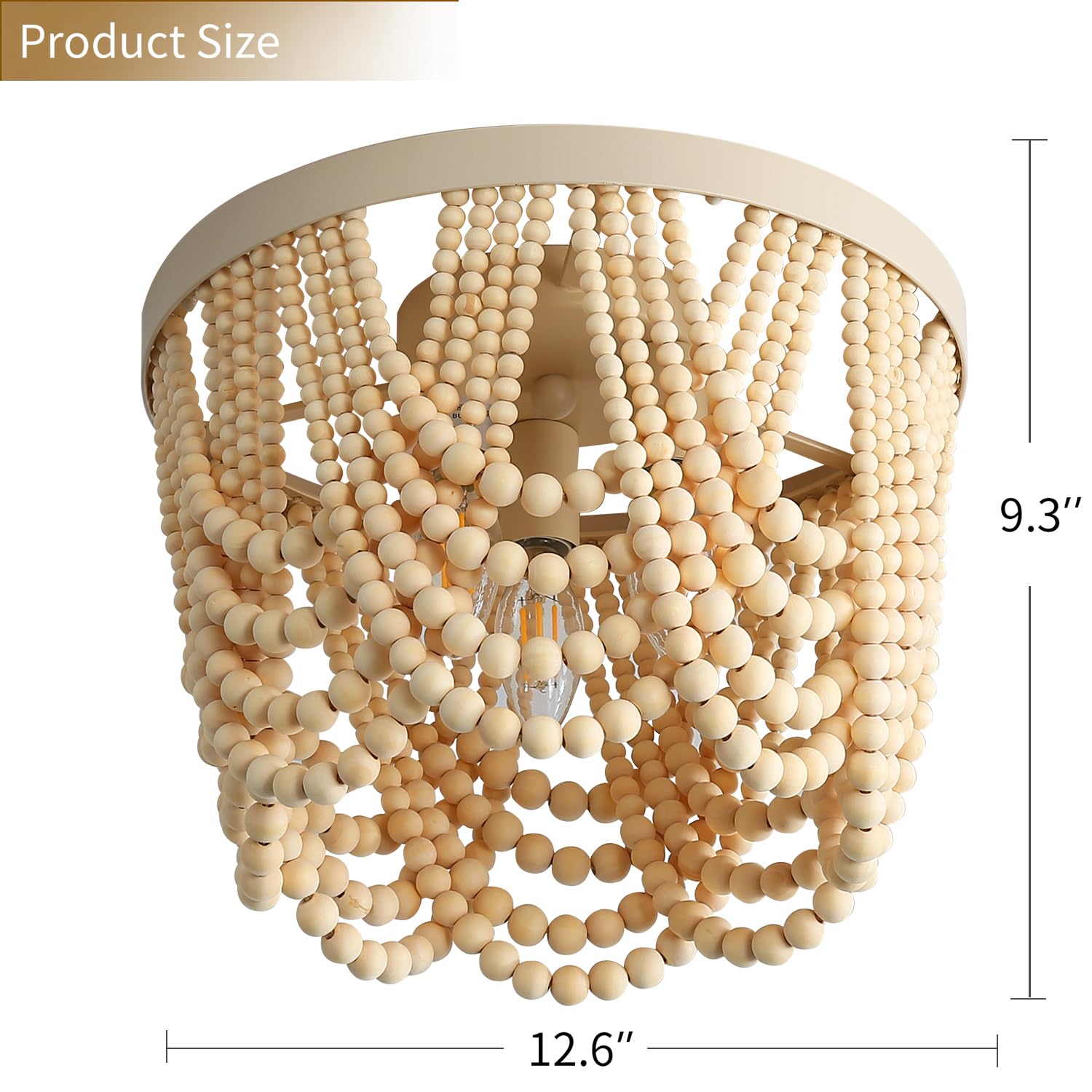 RyaHQ bohemian wood beads chandelier for nursery creates calm ambiance.