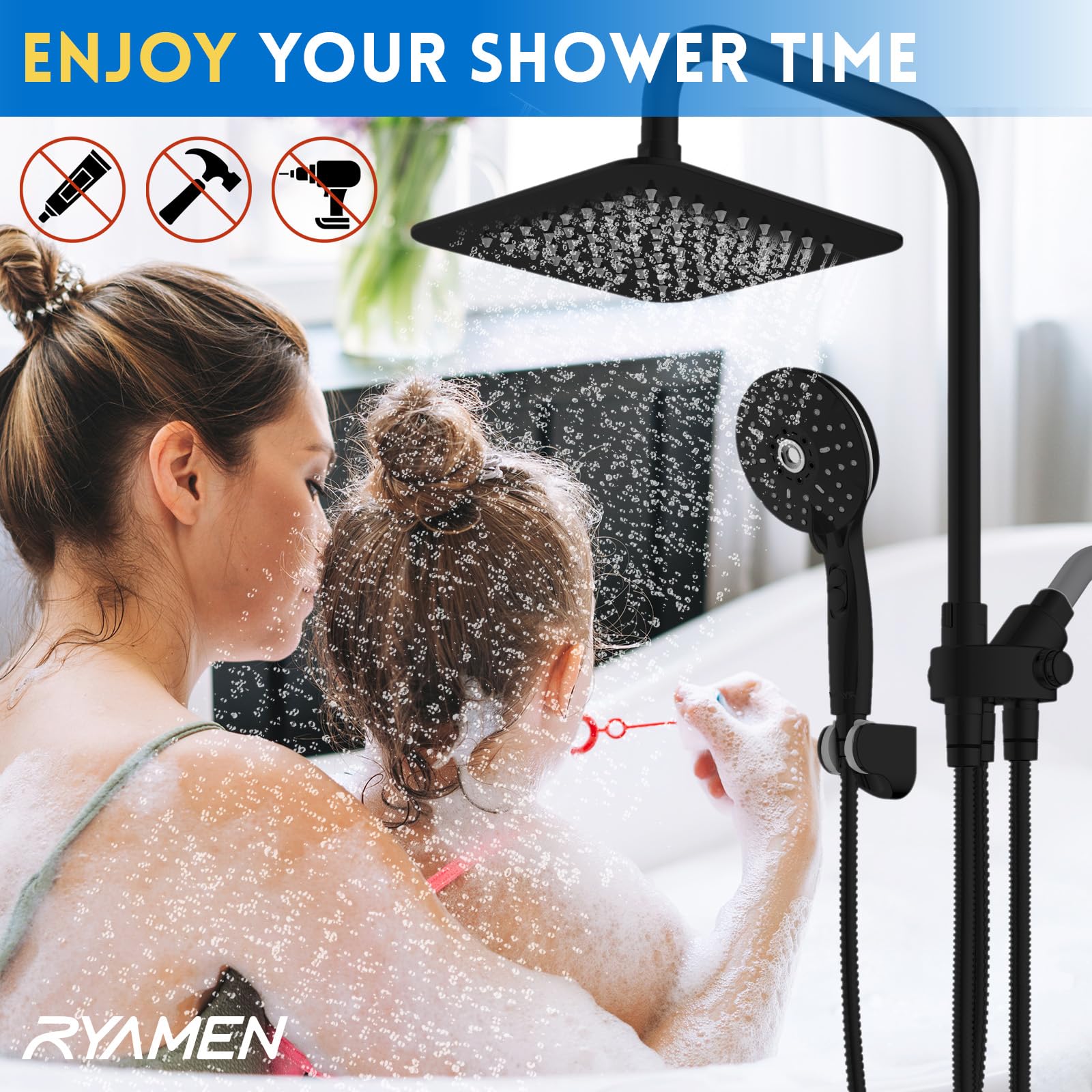 Ryamen 360° rotating joint enables flexible spray direction and easy cleaning.