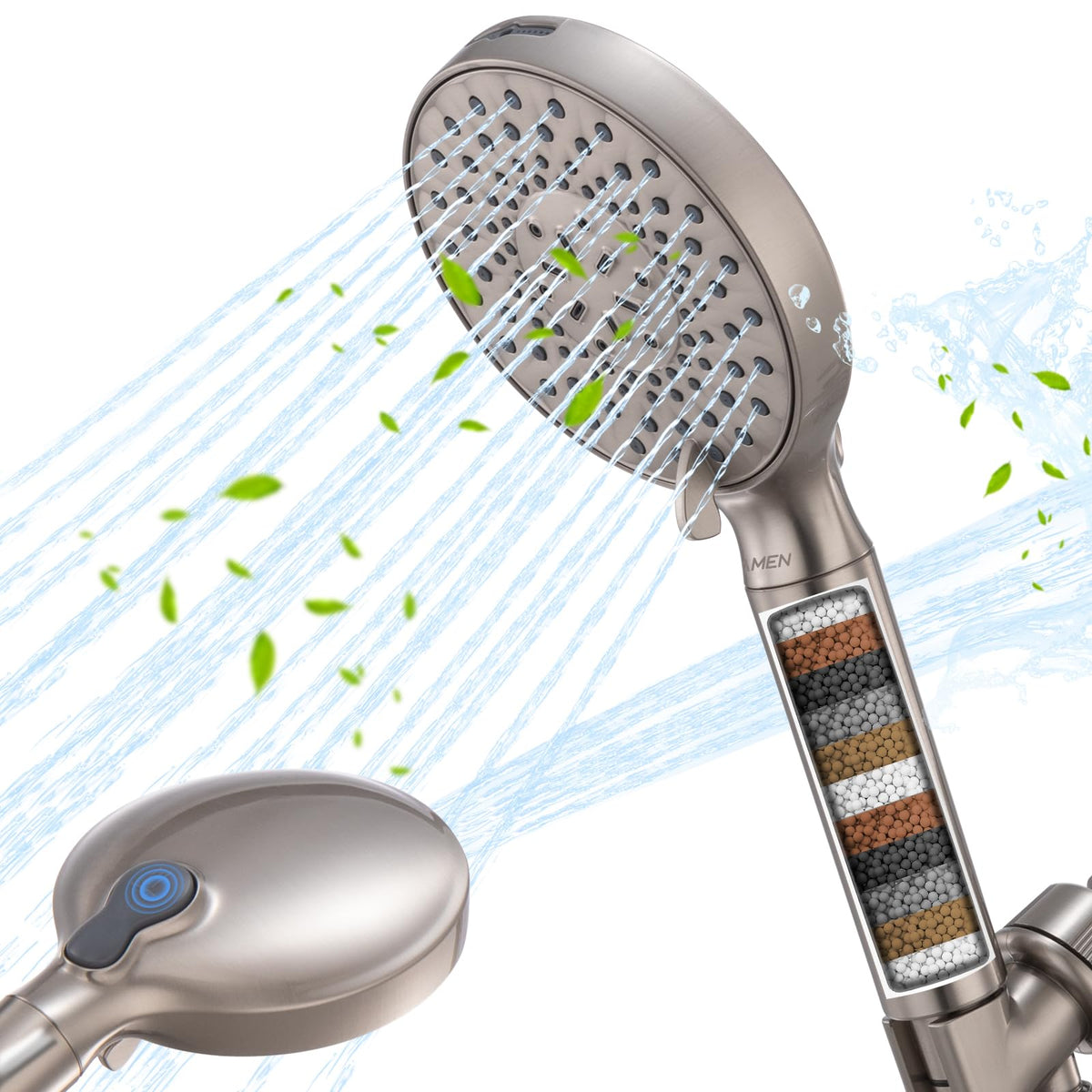 Ryamen filtered shower head handheld with easy installation and flexible spray control.