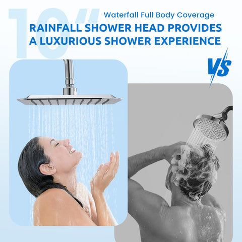 Ryamen 10 inch height-adjustable rain head with brass swivel for easy angle