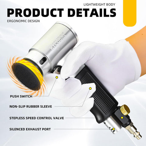 RYCUBRE 3-inch sanding pad mounted for large surfaces