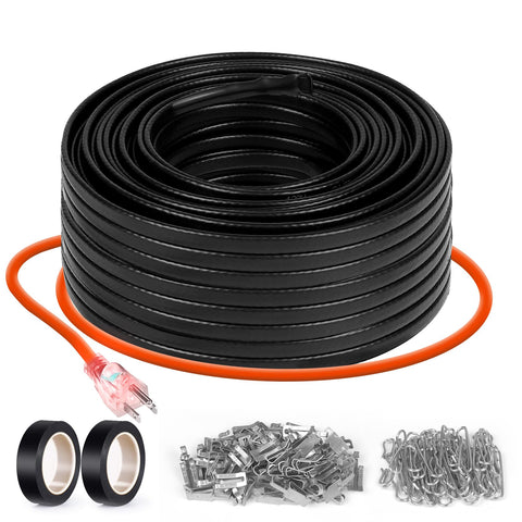 Rylpoint heat tape setup showing pipe freeze protection in winter conditions