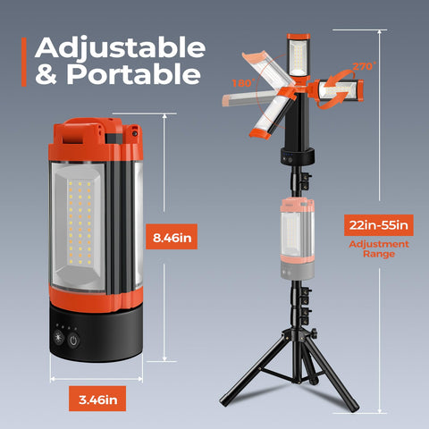 Wide illumination capability covers large spaces during outdoor or workshop tasks.