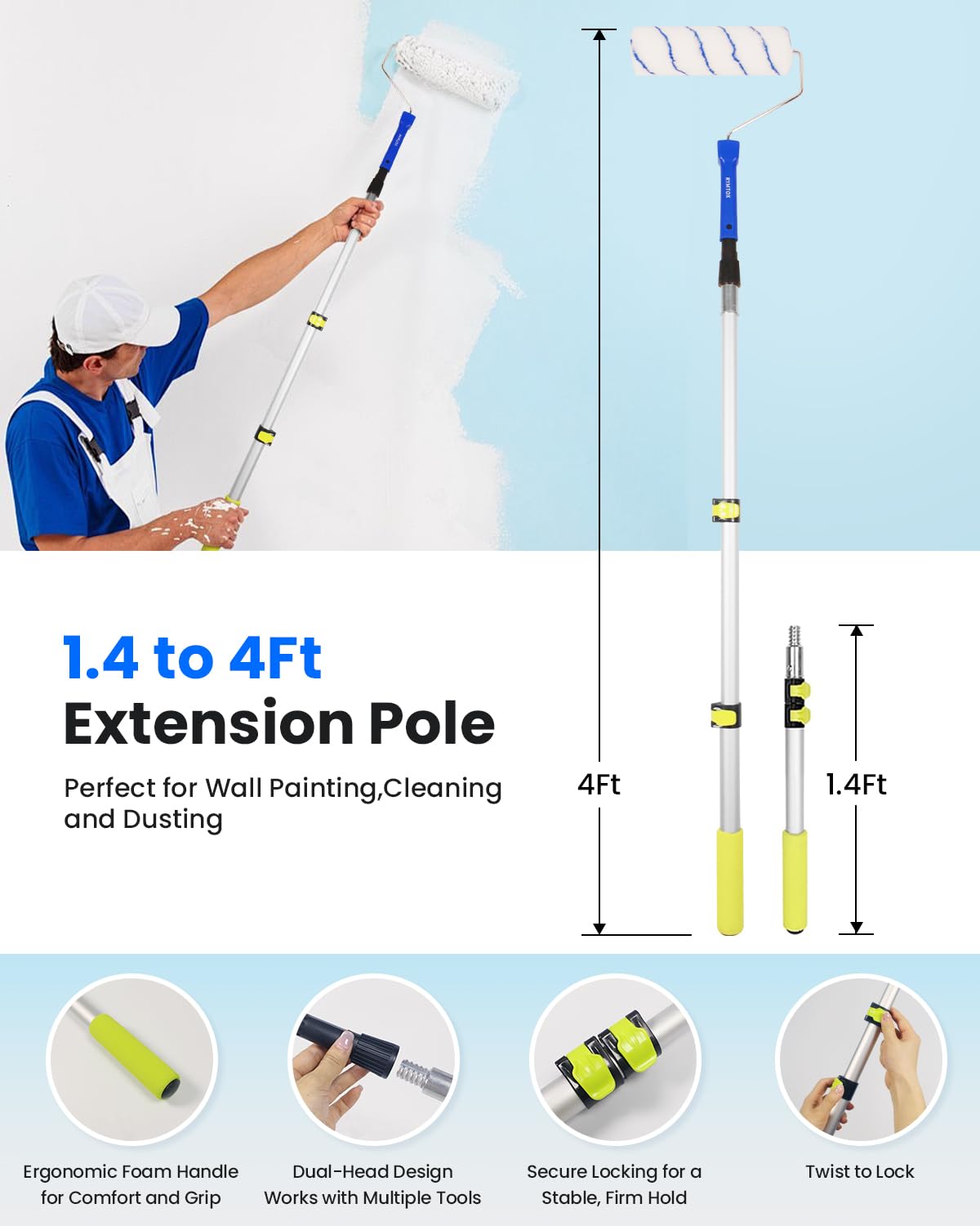 RYMTOX roller frames stabilizing 9 inch rollers for smooth strokes