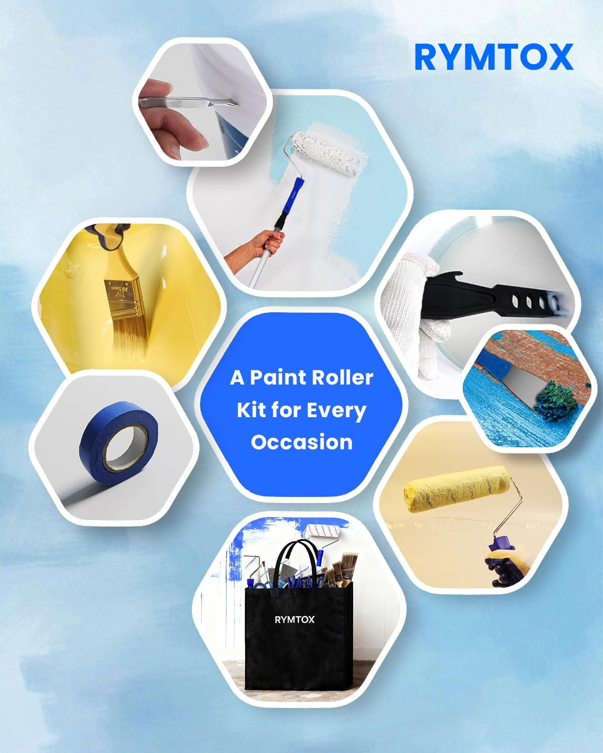 RYMTOX painter's tape for clean lines on walls