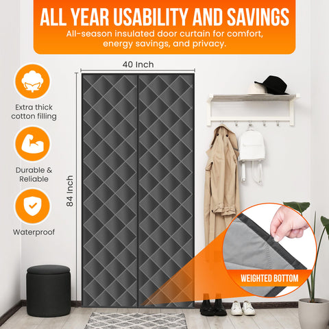 RYNVARK thermal curtain close-up highlighting magnetic closure for hands-free entry