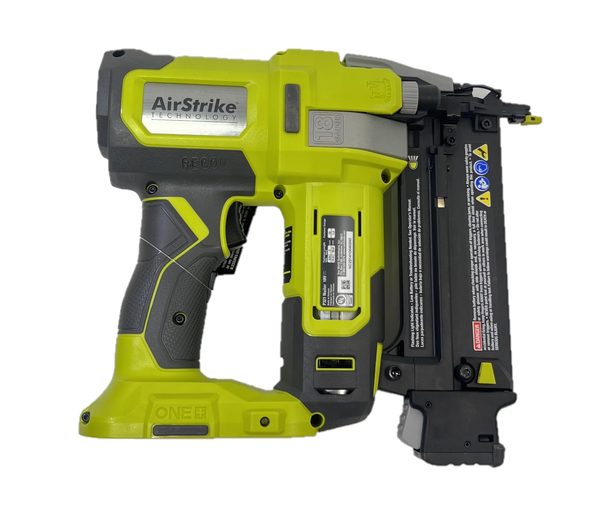 RYOBI P321 jam release for quick clearing of nails