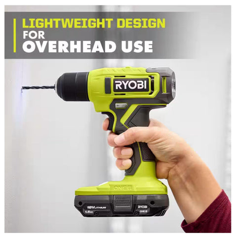Ryobi 18V 1.5Ah battery included for portable power