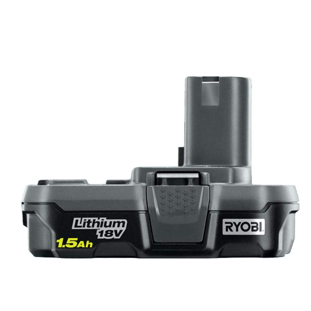 RYOBI 18V ONE+ 1.5Ah battery side view, lightweight and easy to handle.