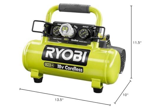RYOBI 18V ONE+ 1-Gallon air compressor packaging fits in small spaces.