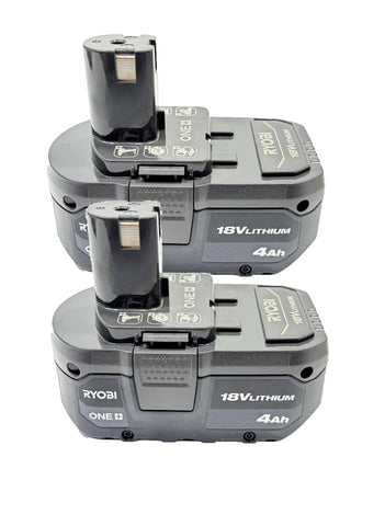 RYOBI 18V ONE+ battery in hand demonstrates compact, balanced grip.