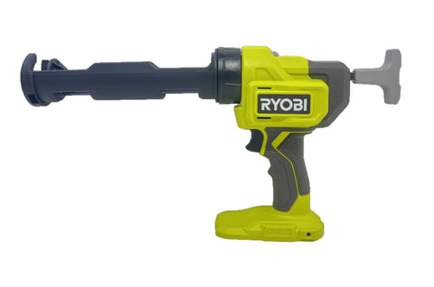 RYOBI PCL901B green caulk gun body viewed at an angle