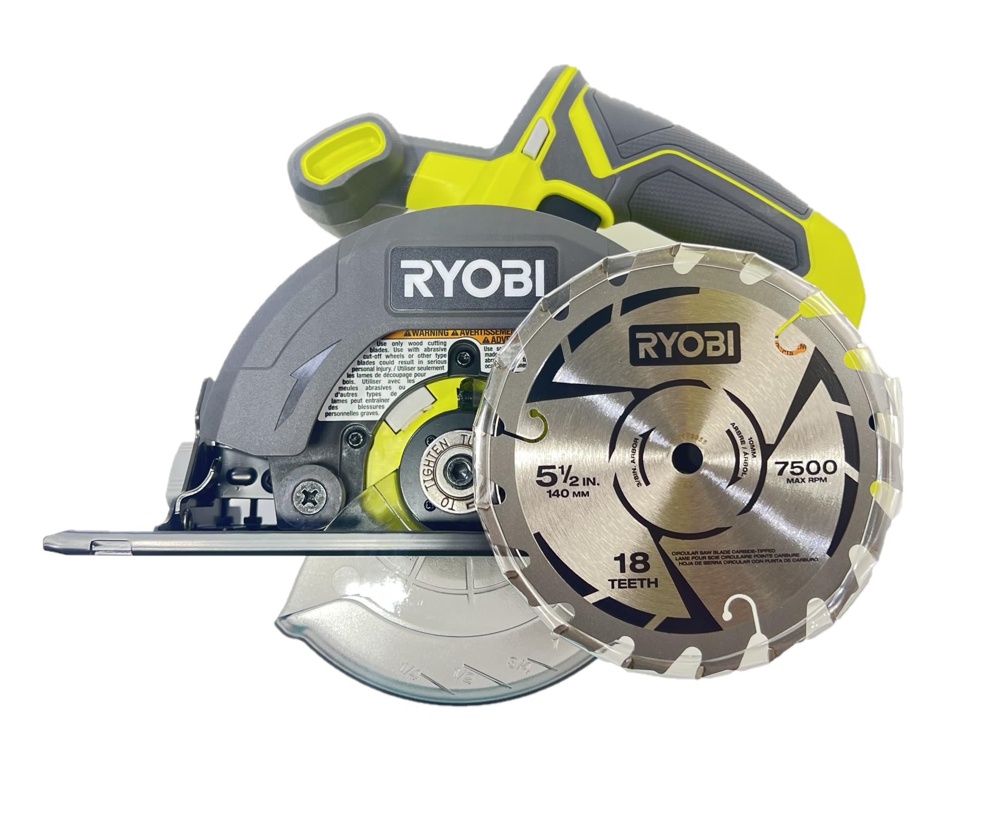 Ryobi 18V ONE+ saw compact design supports easy transport.