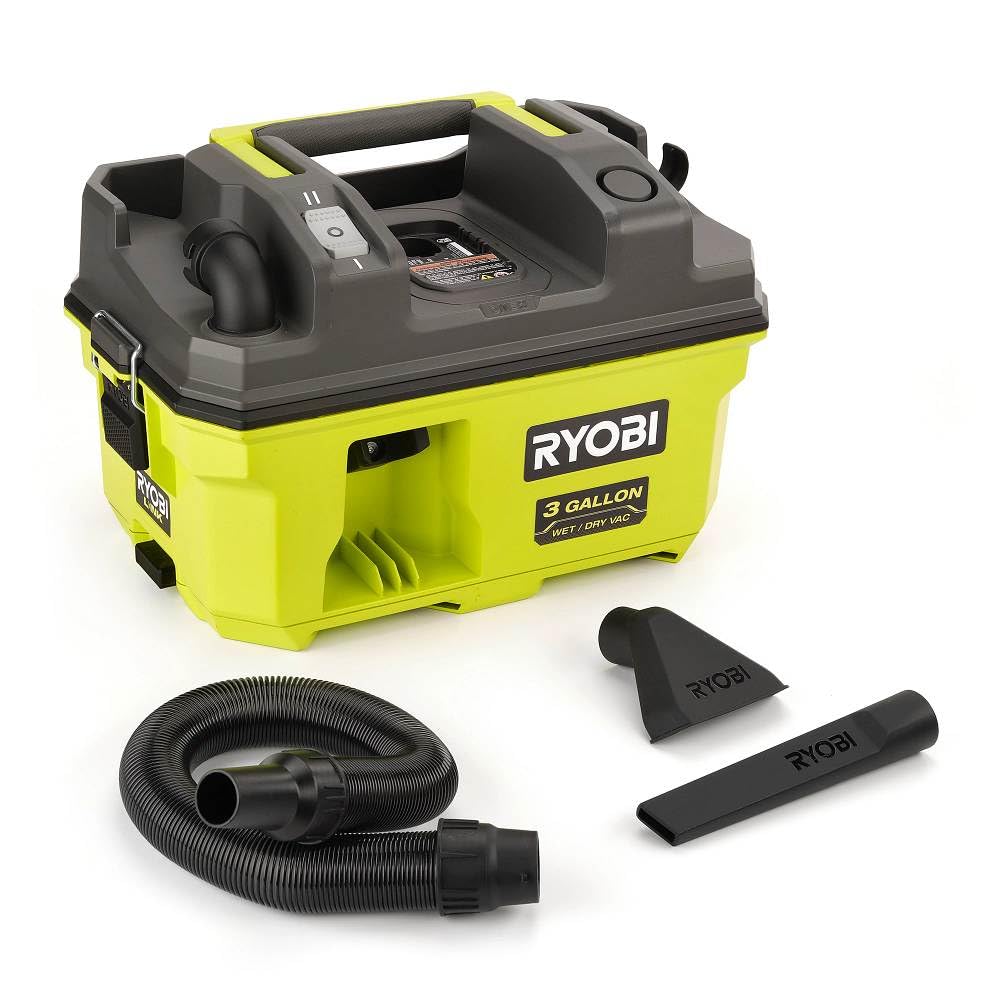 RYOBI 18V ONE+ Link 3-gallon vacuum front view for powerful jobsite cleaning.